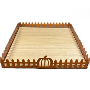 New Target Halloween Pumpkin Tray with fence Orange and Tan Staging Tray